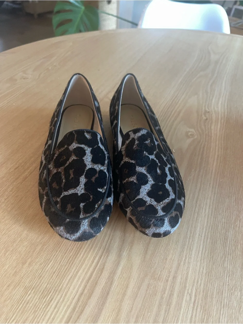 Talbots RYAN LOAFERS - GREY LEOPARD CALF HAIR 8.5M NEW
